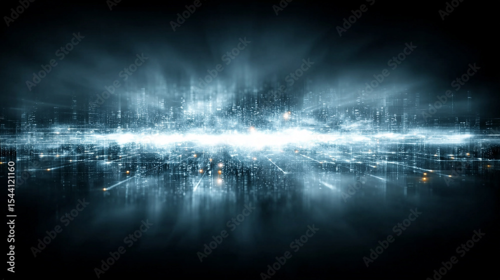 Poster abstract silver technology background with horizontal lines and blocks. digital network design symbo
