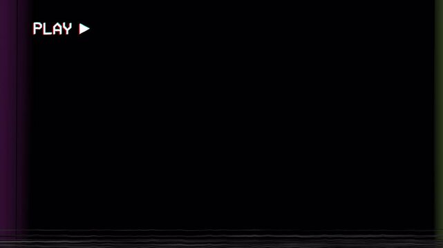 old damaged VHS tape playing overlay