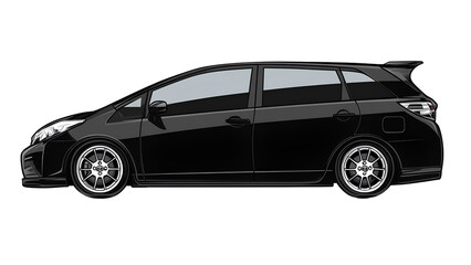 Obraz premium Black Sport Wagon Vector Set