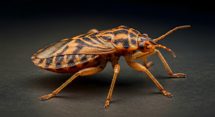 Premium Striped Insect Macro Photography