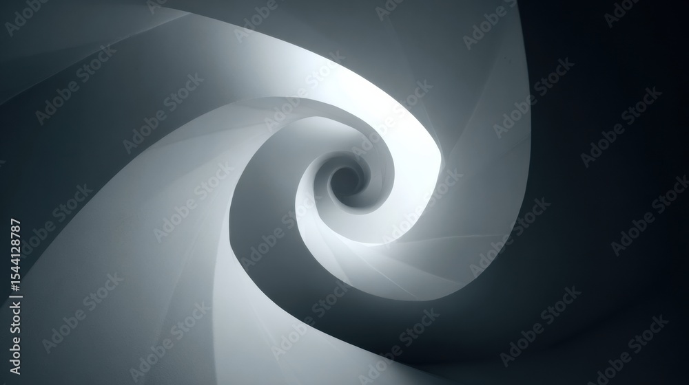 Poster Spiral Design With Grey Gradient Effects Slowly Closing Inward Creating a Mesmerizing Visual Experience