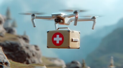 Drone Delivery of Medical Supplies in Remote Landscape Environment