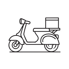 Fototapeta premium Delivery scooter with box for urban transportation needs