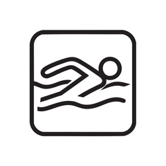 Icon of a swimmer in motion for aquatic activities and sports
