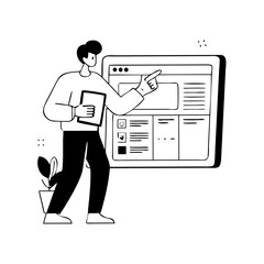 Flat vector silhouette of a person swiping, clean cutout design