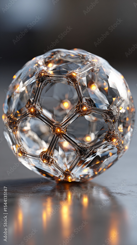Poster pulsating wireframe sphere with coded lights glows against a dark background. abstract digital netwo