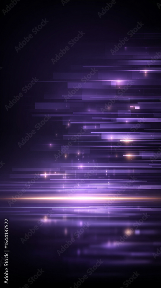 Poster purple technology background with horizontal lines and blocks. abstract digital backdrop representin
