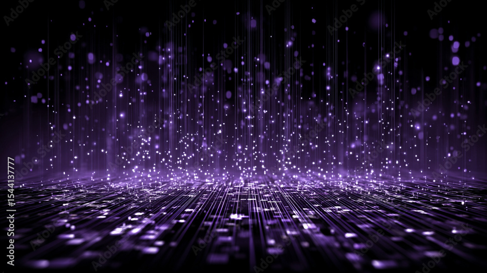 Poster purple technology background with horizontal lines and blocks. abstract digital backdrop representin