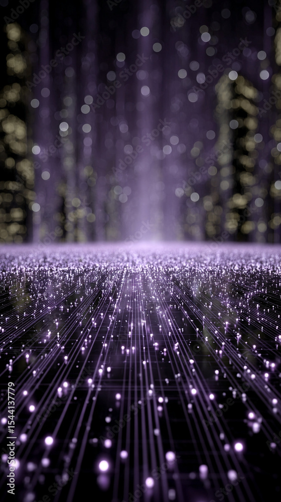 Poster purple technology background with horizontal lines and blocks. abstract digital backdrop representin
