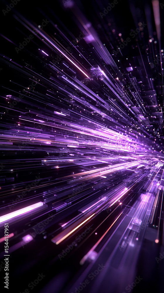 Poster purple technology background with horizontal lines and blocks. abstract digital backdrop representin