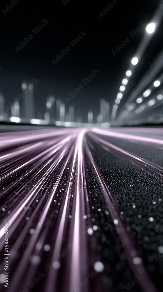Poster purple technology background with horizontal lines and blocks. abstract digital backdrop representin