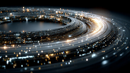 High-tech futuristic sci-fi textured background with glowing neon elements, intricate circuit patterns, and metallic surfaces. Dynamic cyberpunk vibe perfect for digital interfaces and tech designs.

