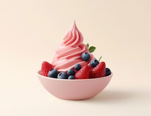 Pink Yogurt Parfait with Berries - A Summer Delight