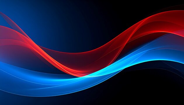 Abstract light painting evokes moodiness with flowing red and blue gradient on dark backdrop.