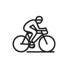 Naklejka premium Cyclist riding a bike in a dynamic motion graphic design