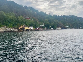 Mountain village in a Fjord in Oslo, Norway 