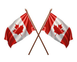 Celebrating Canada A Majestic Display of Crossed Canadian Flags, Symbolizing Unity and Pride