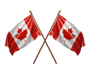 Celebrating Canada A Majestic Display of Crossed Canadian Flags, Symbolizing Unity and Pride