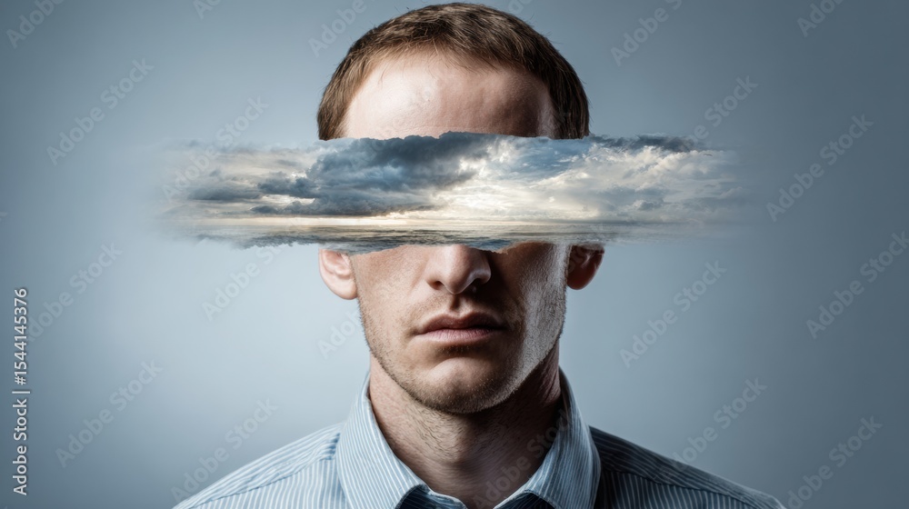 Poster exploring cognitive distortions and reframing mental perspectives for improved emotional well-being