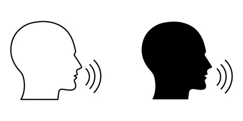  talk icon white on background