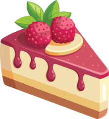 Flat Cheesecake Slice with Strawberry Topping