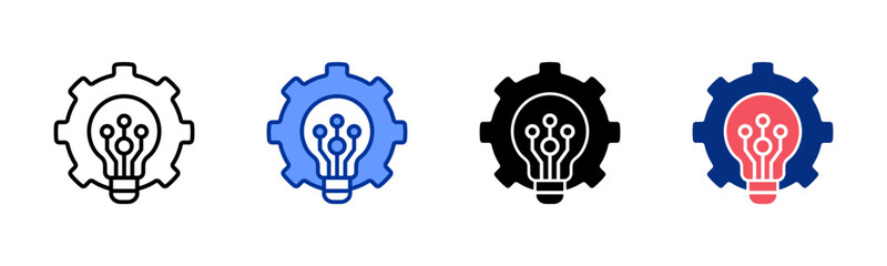 Technology icon sheet multiple style collection