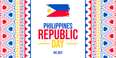 Philippines republic day july fourth patriotic celebration holiday design
