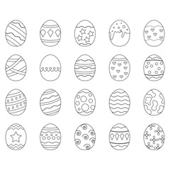 Easter Egg Line Icons. Easy To Edit. EPS 10