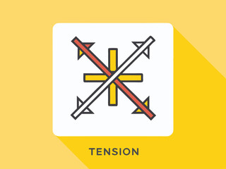 Vibrant Tension Warning Icons Vector Set with Cables for Safety Notices and Industrial Design Projects