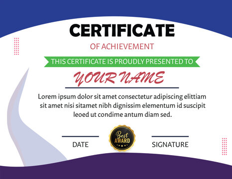 CERTIFICATE of Achievement 