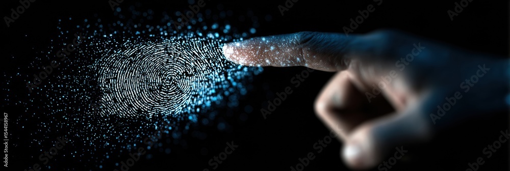 Leinwandbilder Digital Fingerprint Technology for Secure Access Using Biometric Identification Methods in Modern Security Systems