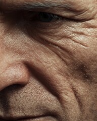 Fototapeta premium Small wrinkles around the eyes or forehead, very visible grooves