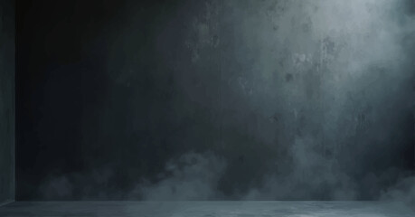Dark and moody grunge interior with swirling smoke and ominous light, creating a mysterious night time atmosphere