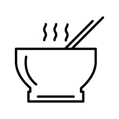 Hot soup bowl line icon , outline and filled vector sign, linear and full pictogram isolated on white. Symbol, logo illustration
