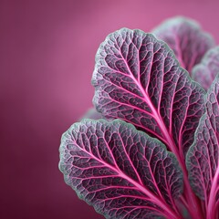 Obraz premium Vibrant Purple and Green Leaf Detail with Intricate Veins and Texture
