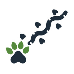 Abstract Green Leaf Paw Print Eco Friendly Environmental Conservation Symbol Design