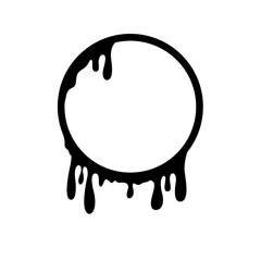 Dripping Circle Frame Vector Illustration