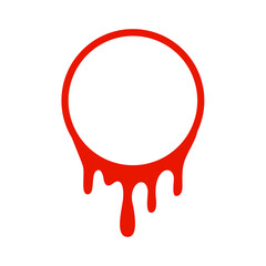 Red Dripping Circle Frame Illustration