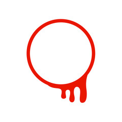 Red Dripping Circle Frame Illustration