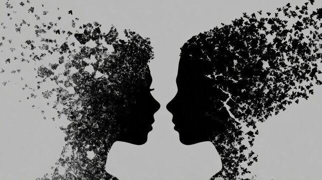 Broken Heart Silhouettes Depict the Emotional Turmoil and Sadness of a Breakup in a Unique Artistic Representation