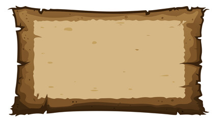 Distressed, blank parchment framed by a darker, torn border, perfect for vintage maps, old documents, or grunge-themed designs.