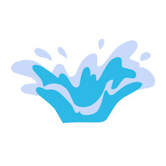 Water splashes. Cartoon aqua splashing, blue ocean waves, drops and water flows, transparent water splash flat vector illustration set. Clean water motion collection