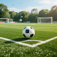 soccer ball on the field