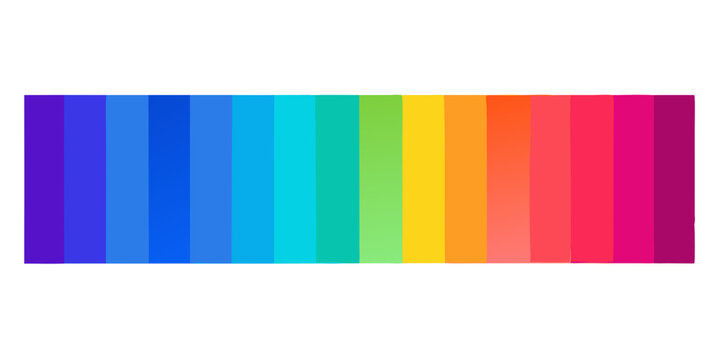 
A vibrant horizontal color bar displays a full spectrum of hues, transitioning smoothly from purple and blue to green, yellow, orange, and red.