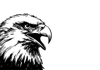 Bald Eagle hand drawn sketch vector illustration
