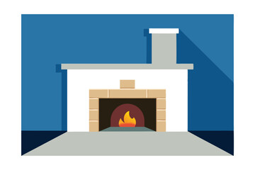 Fototapeta premium Cozy Fireplace Illustration Warmth, Comfort, and Home