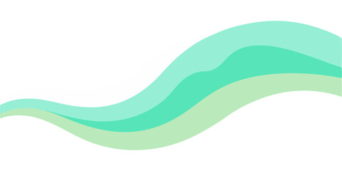 Obraz premium A clean, wavy abstract design featuring three horizontal bands in refreshing shades of teal and light green, creating a harmonious and fluid visual.