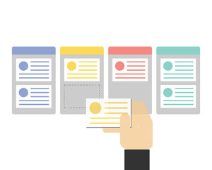 Kanban Board is a visual tool that gives an overview of the current work status and can drag to another stage