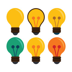 Six light set isolated on white background