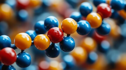 Colorful Molecular Structure Abstract Science Illustration for Research  Education.